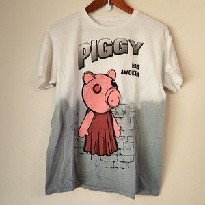 Piggy, Women's T Shirt, Piggy has awoken, XL,Graphic Print, Fun, Casual, Ombre